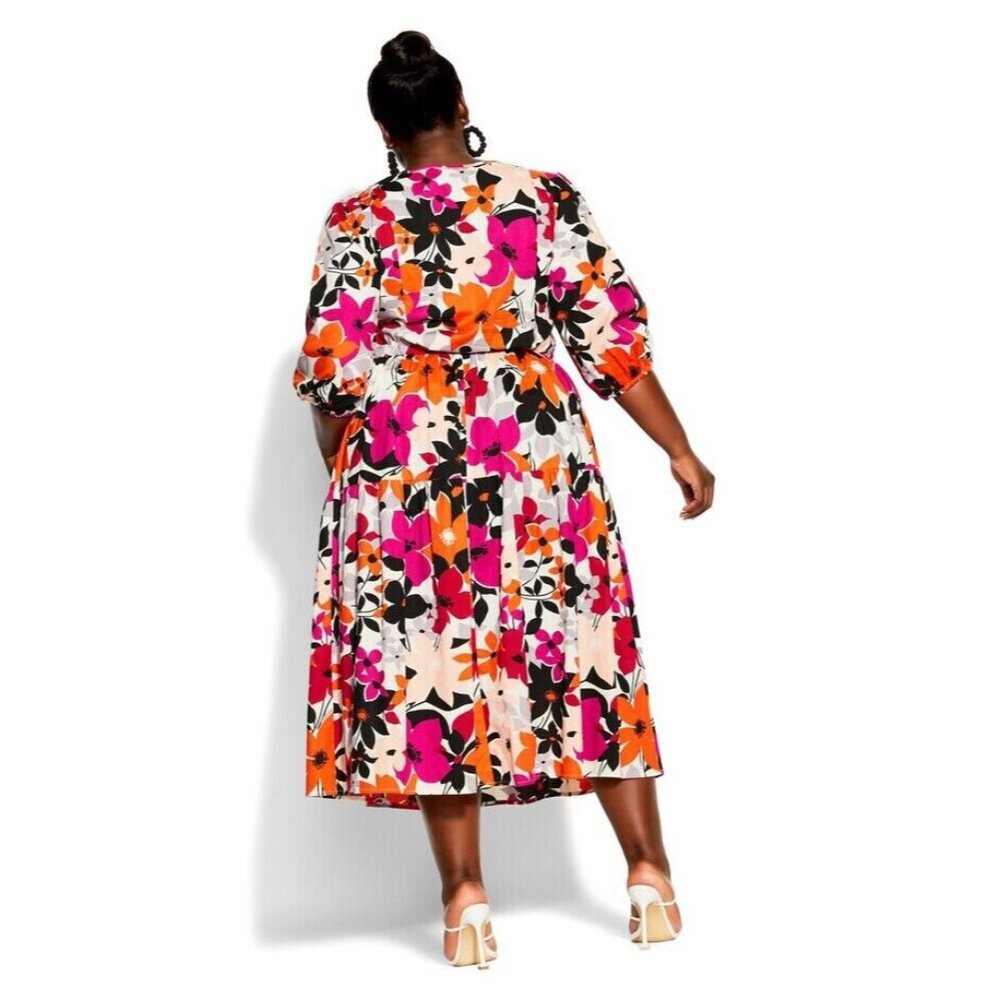 City Chic Trendy Plus Size Vintage Vibe Midi Dress Size‎ 20 - Picture 2 of 10